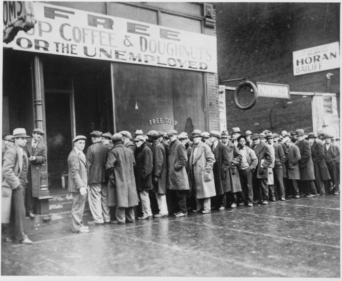 Unemployment line during the Great Depression